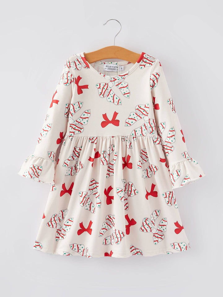 Rylee Faith Designs - Christmas Gingerbread Print Girls Dress: 2