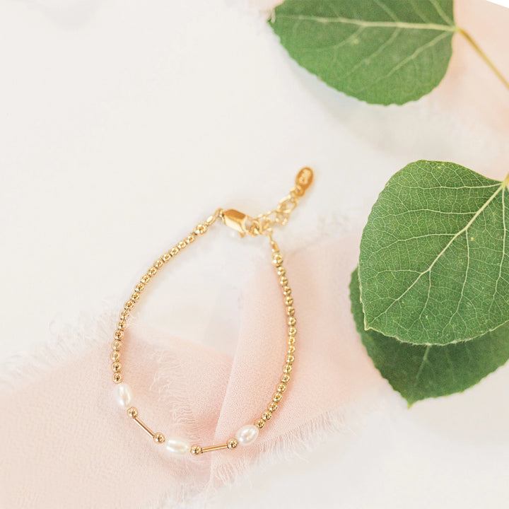 Cherished Moments-14K Gold-Plated Pearl Bracelet