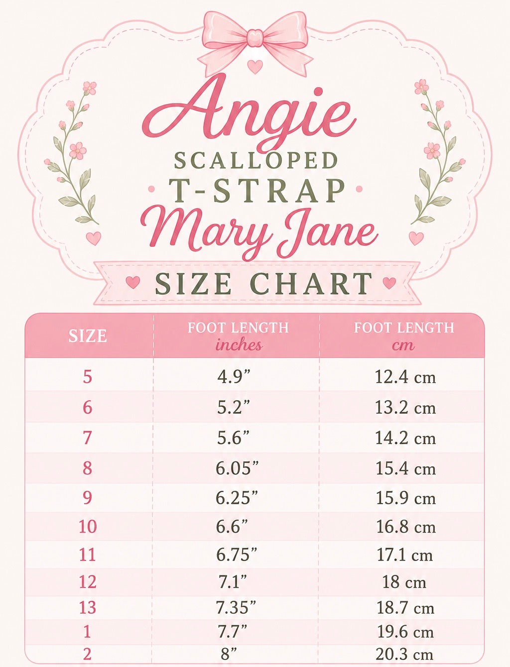 Angie Scallop T-Strap Mary Jane- ETA Mid August