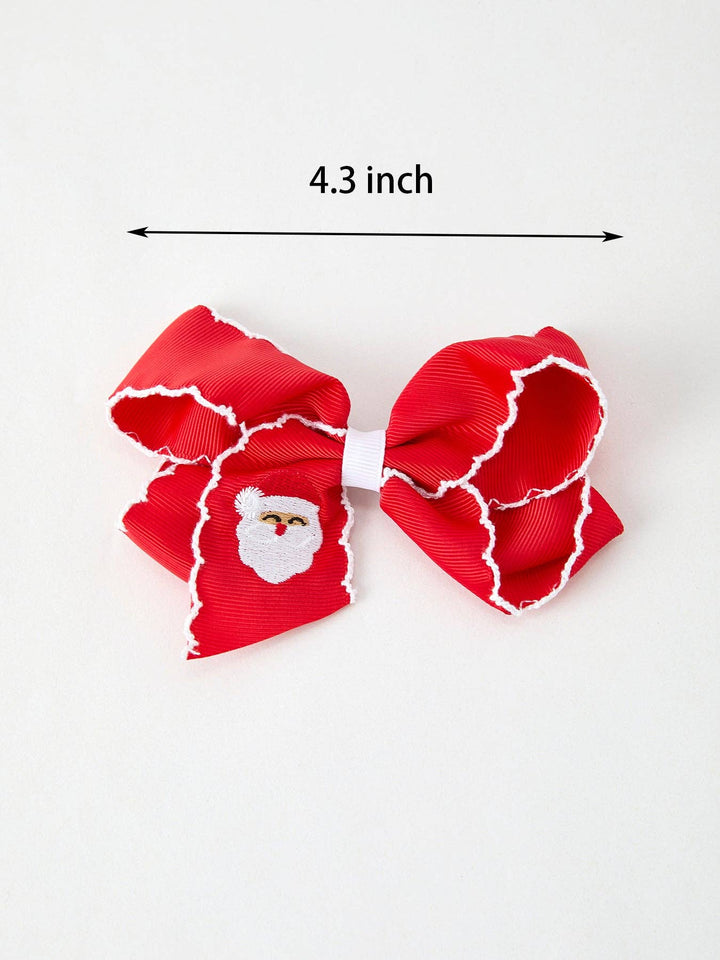 Rylee Faith Designs - Winter Christmas Santa Hair Clip 4.3inch: Red