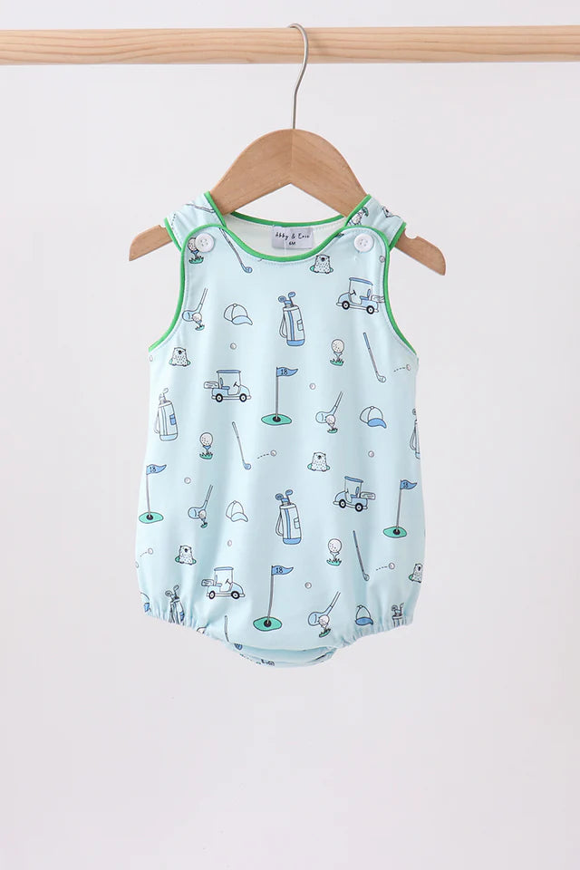 Blue golf print boy bubble