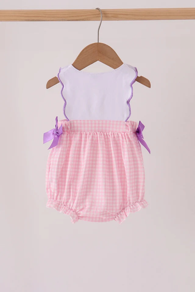Pink Puppy Pumpkin Applique Bow Bubble