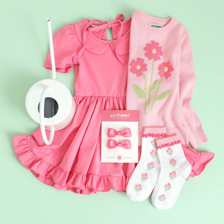Pink Posey Midi Socks