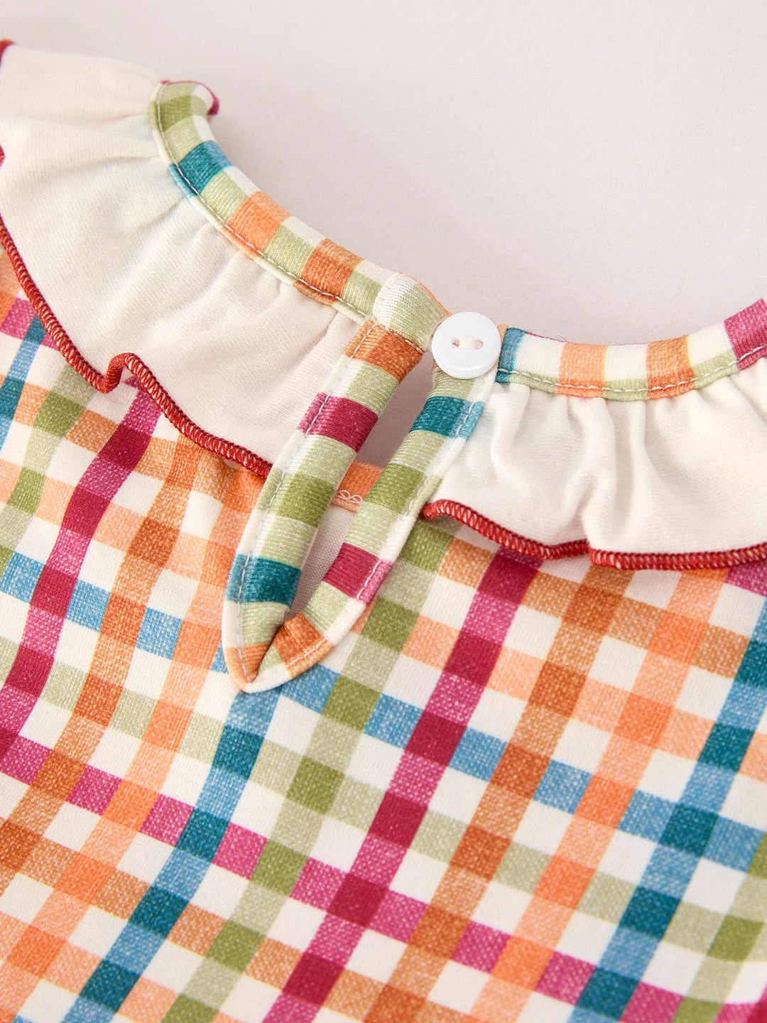 Rylee Faith Designs - Fall Thanksgiving Color Plaid Chick Embroidery Smocking Girls Dress: 3