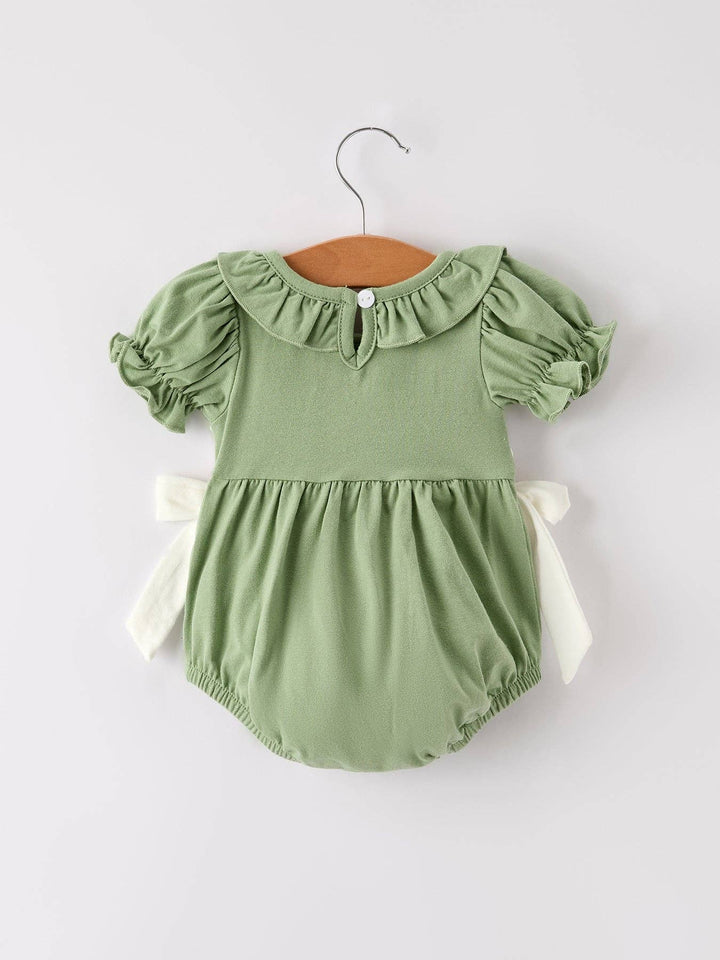 Rylee Faith Designs - Fall Thanksgiving Chicken Smock Embroidered Green  Baby Girl Romper: 6M