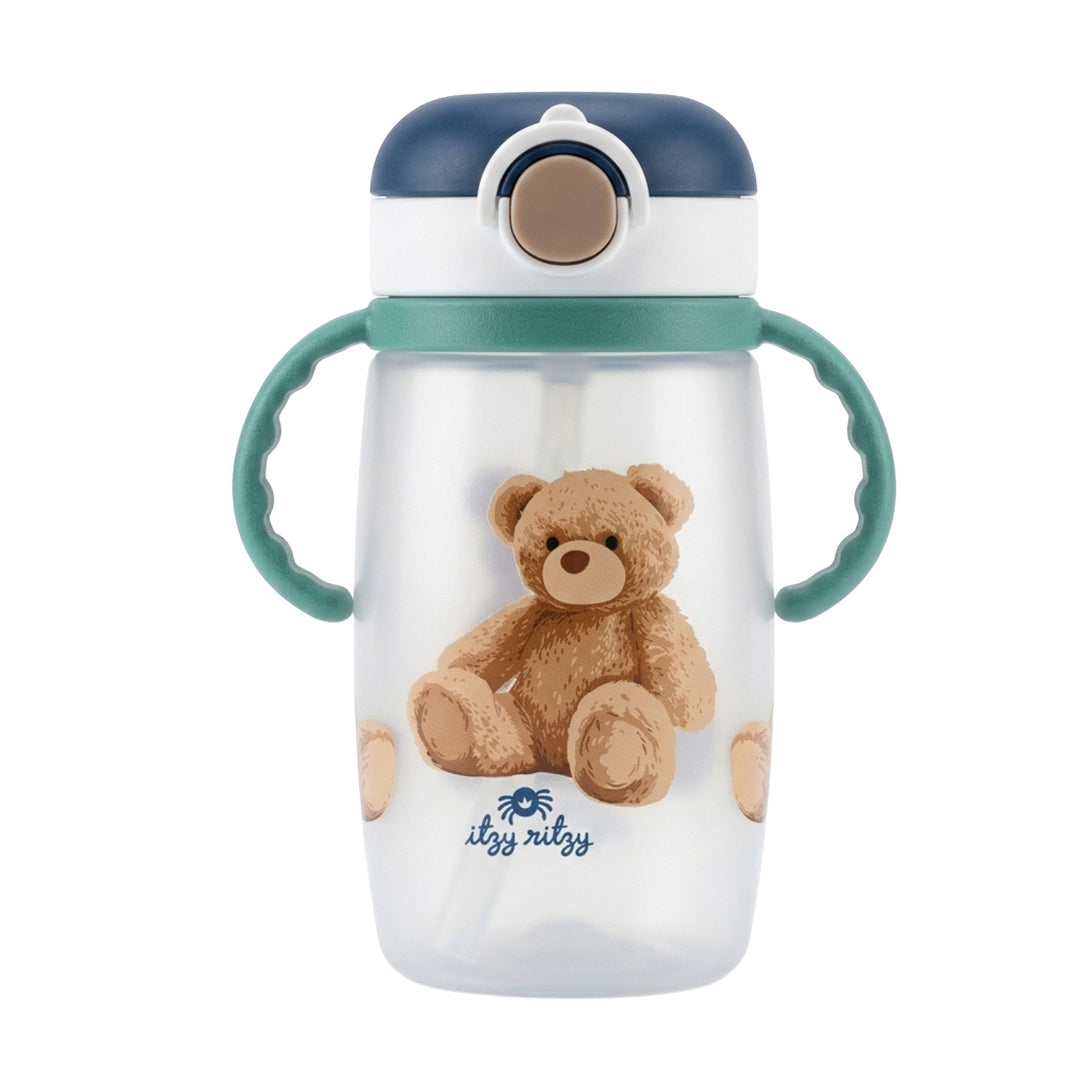 Itzy Sips™ - Teddy Straw Cup with Snap-Close Lid & Plate set- ETA October