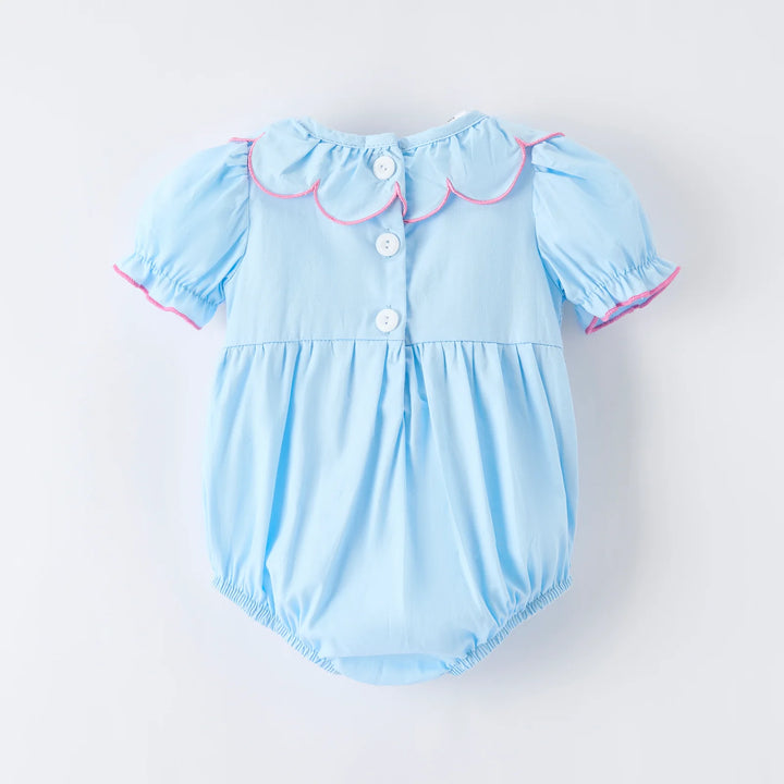 SPRING PINK BOWS MACHINE SMOCKED BUBBLE