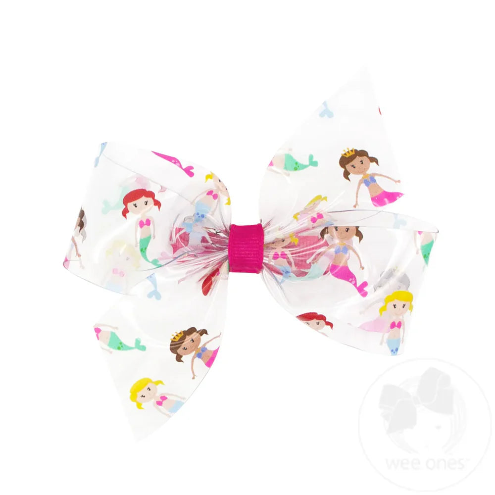 Wee Ones Mermaid Wee Splash Printed 2-Loop Swim Bow