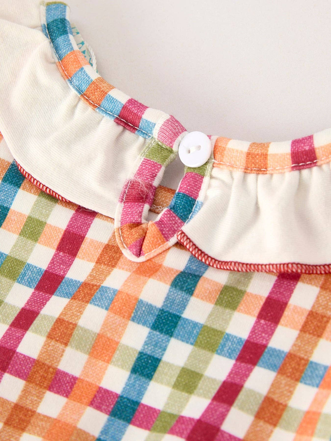 Rylee Faith Designs - Fall Thanksgiving Color Plaid Chick Embroidery Smocking Baby Girls Romper: 12M