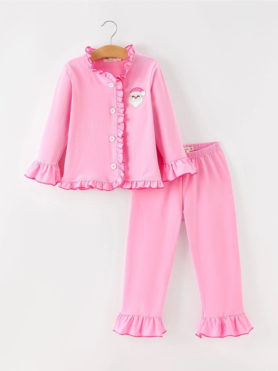 Christmas Santa Girls Pink Ruffle Pajama Set- ETA Nov.