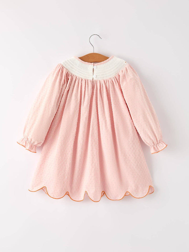 Rylee Faith Designs - Fall Thanksgiving& Halloween Chicken Pumpkin Smock Embroidery Baby Girl Dress: 5