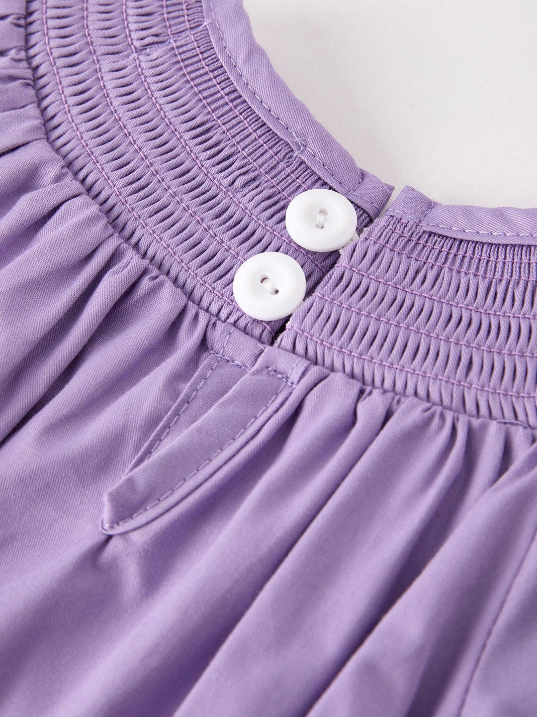 Purple Batty Ghost Smocked Embroidered Romper