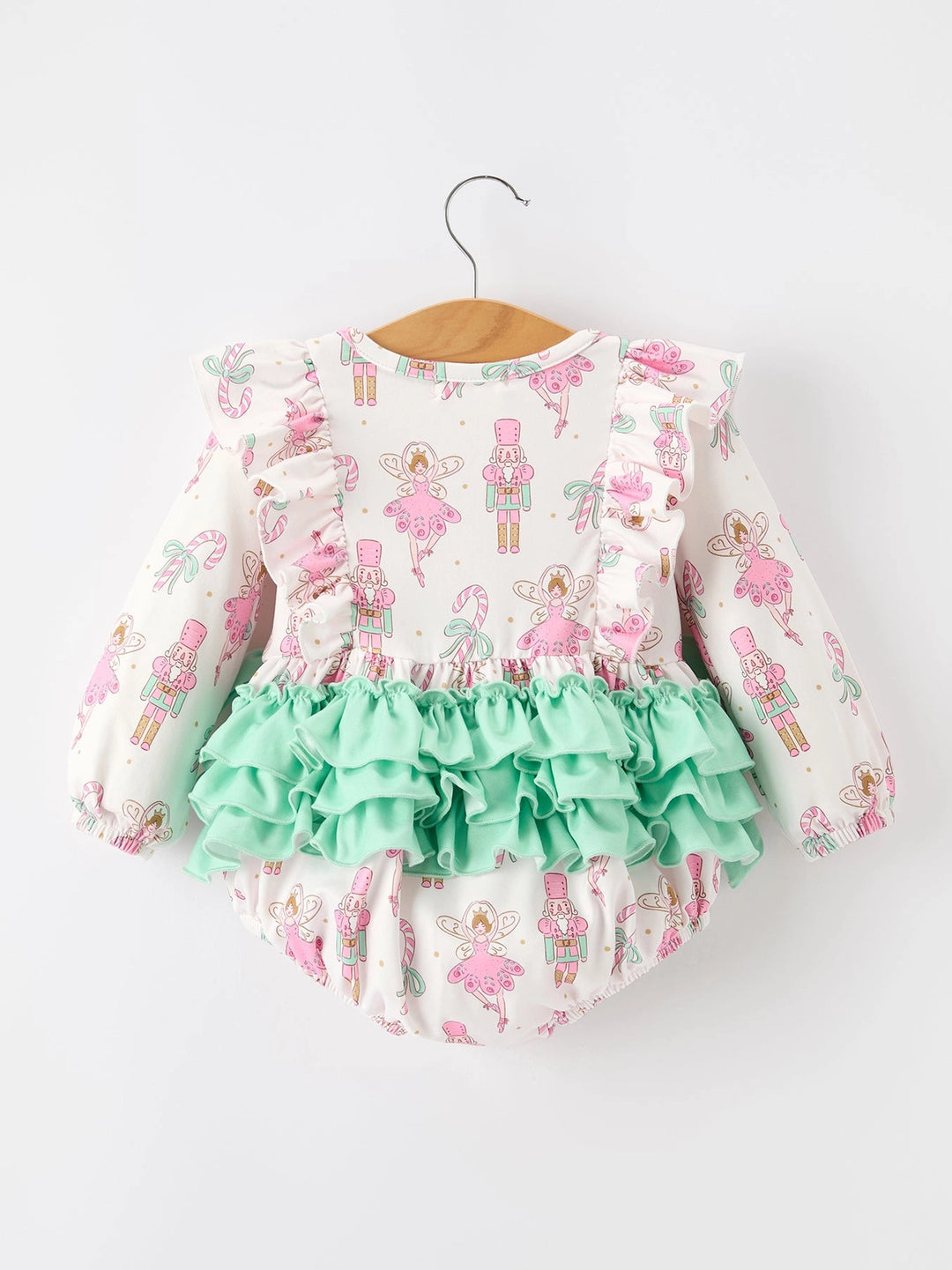 Nutcracker Fairy Bow Baby Girl Bubble Romper- ETA November