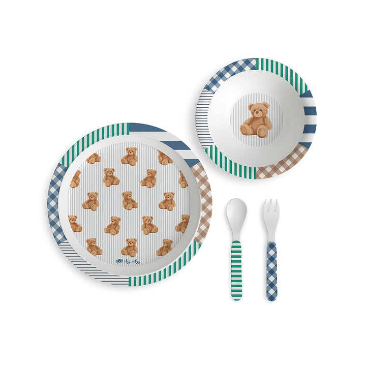 Itzy Sips™ - Teddy Straw Cup with Snap-Close Lid & Plate set- ETA October
