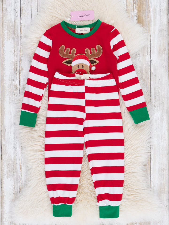 Marie Nicole Clothing - Christmas Reindeer Pajamas - For Boys & Girls: 3/6MOS / Girl