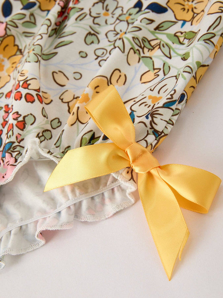 Rylee Faith Designs - Fall  Embroidery Smocking Bow Floral Leaf Baby Girls Romper: 12M