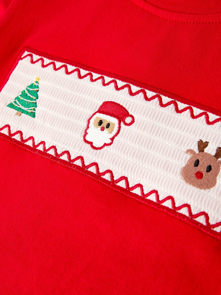 Christmas Plaid Smocking Embroidered Boys Set- ETA SEPT.