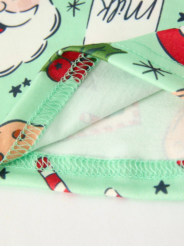 Rylee Faith Designs - Christmas Santa and Cookie Print Girls Pajamas with Red Ruffle: 6