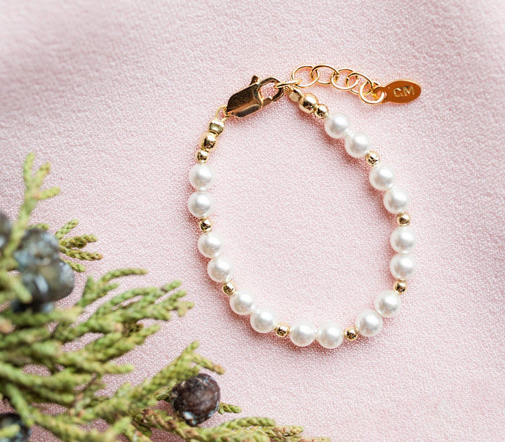 Cherished Moments-14K Gold-Plated Plated Pearl Bracelet