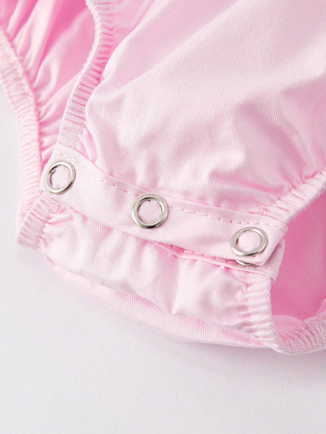 Smocked Embroidered Ruffles Pink Romper