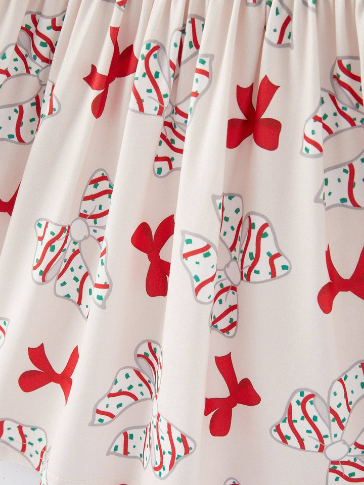Rylee Faith Designs - Christmas Gingerbread Print Girls Dress: 7