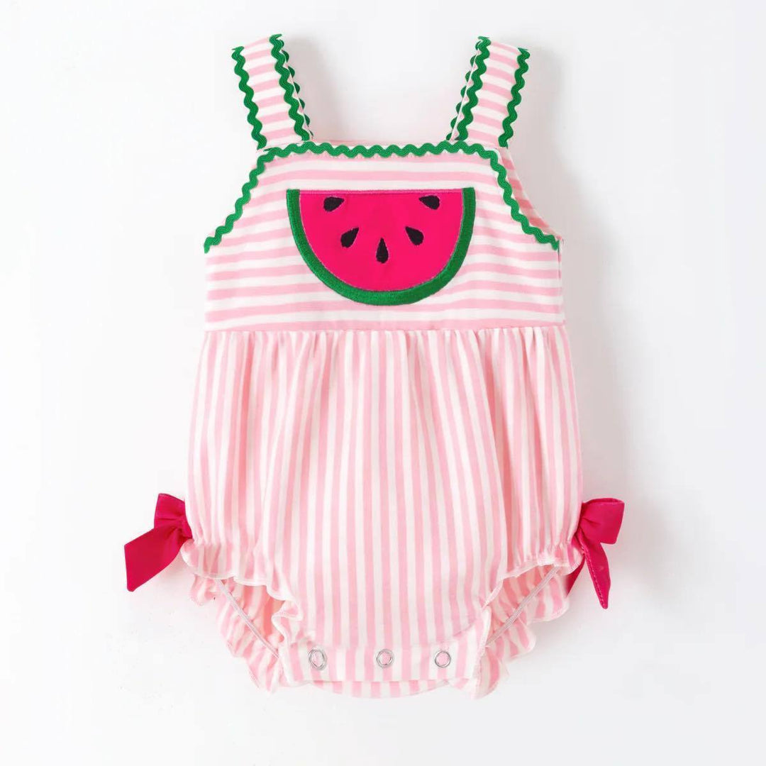 Watermelon Ric Rac Baby Girl Bubble