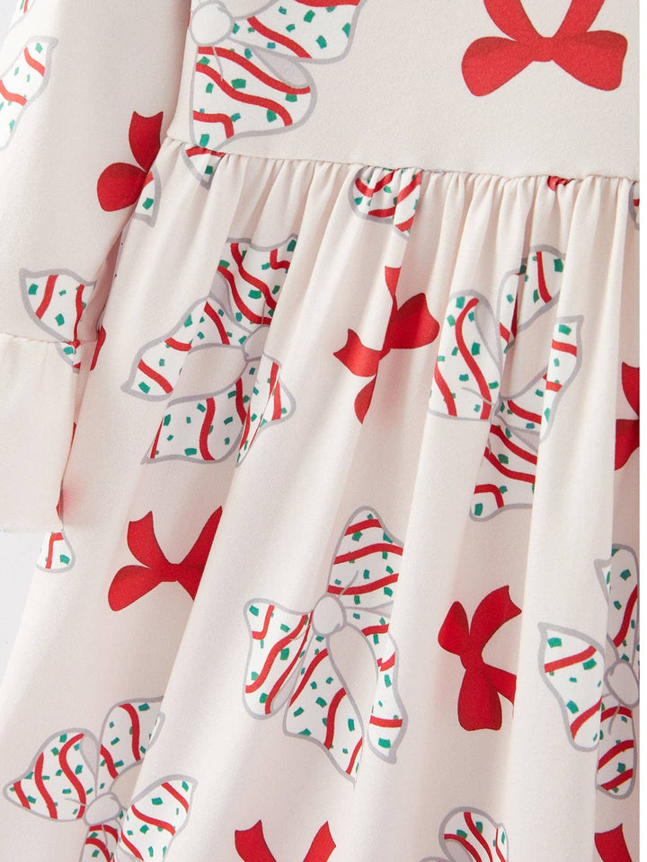 Rylee Faith Designs - Christmas Gingerbread Print Girls Dress: 2