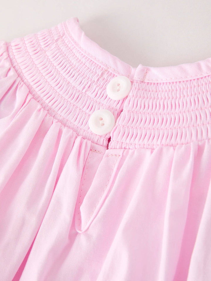 Rylee Faith Designs - Fall Halloween Pink Spider Pumpkin Ghost Smock Embroidery Baby Girl Romper: 6M