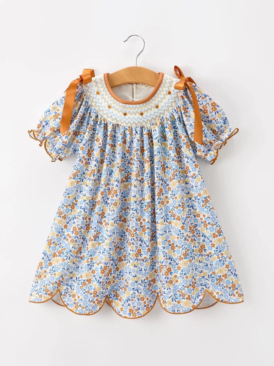 Fall Floral Smocked Girls Dress- ETA August