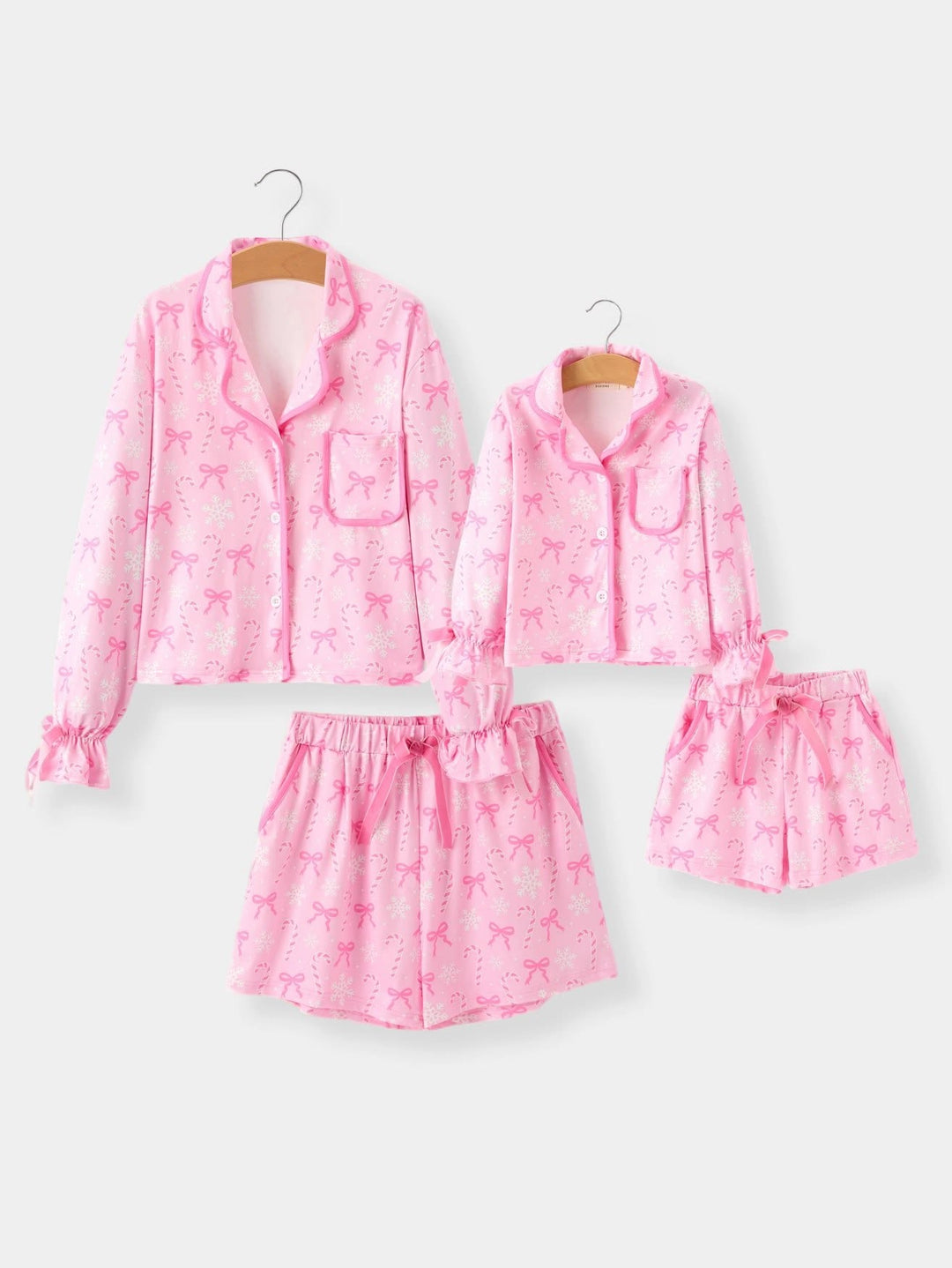 Mommy and Me Pink Christmas Candy Cane Print Pajama Set- ETA SEPT.