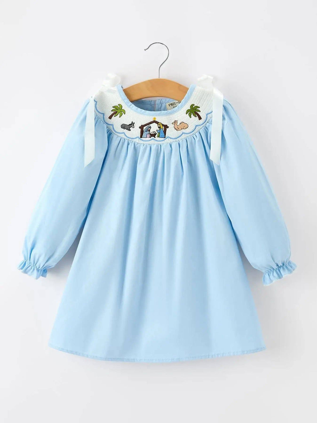 Christmas Nativity Smocked Long Sleeve Girls Dress- ETA November