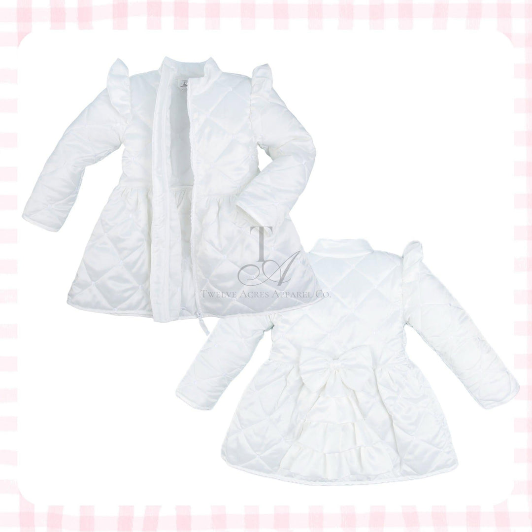 Girls Quilted White Winter Coats- ETA Jan.