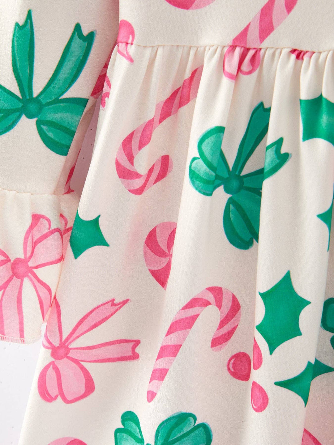 Rylee Faith Designs - Christmas Candy Bow Print Girls Dress: 3