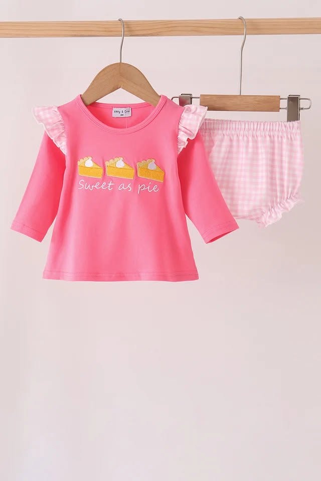 SWEET AS PIE BABY GIRLS BUBBLE BLOOMERS SET