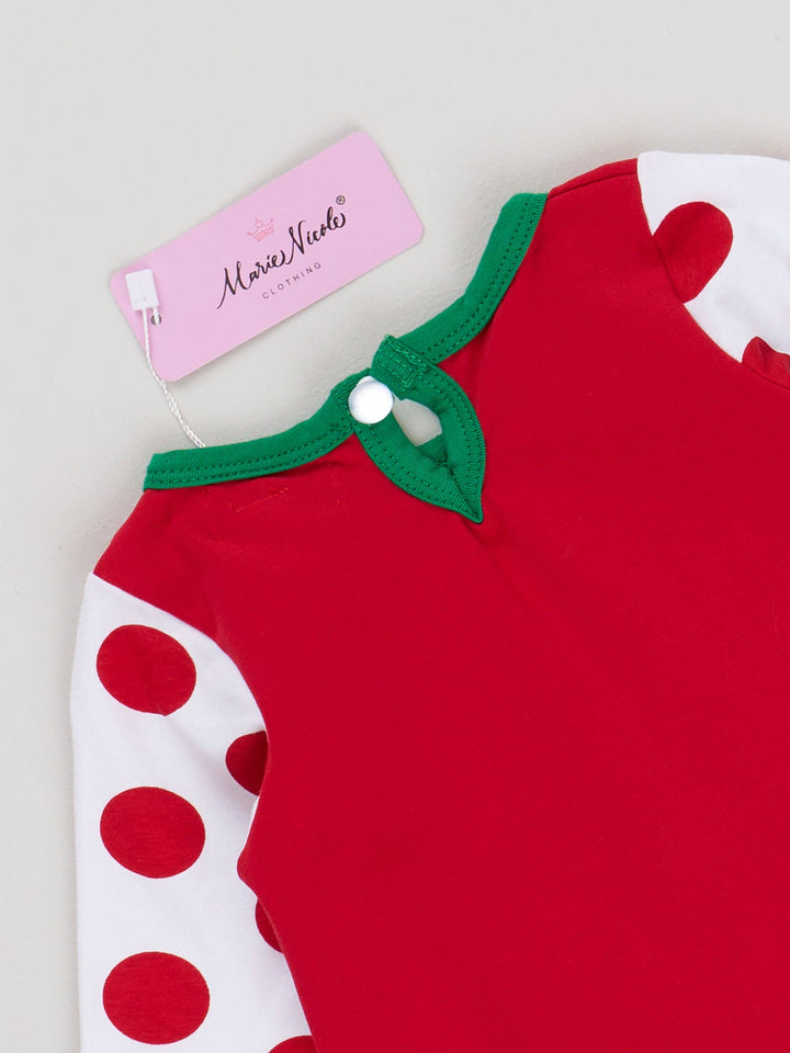 Marie Nicole Clothing - Christmas Reindeer Romper Pajamas - For Boys & Girls: 6/12M / Girl