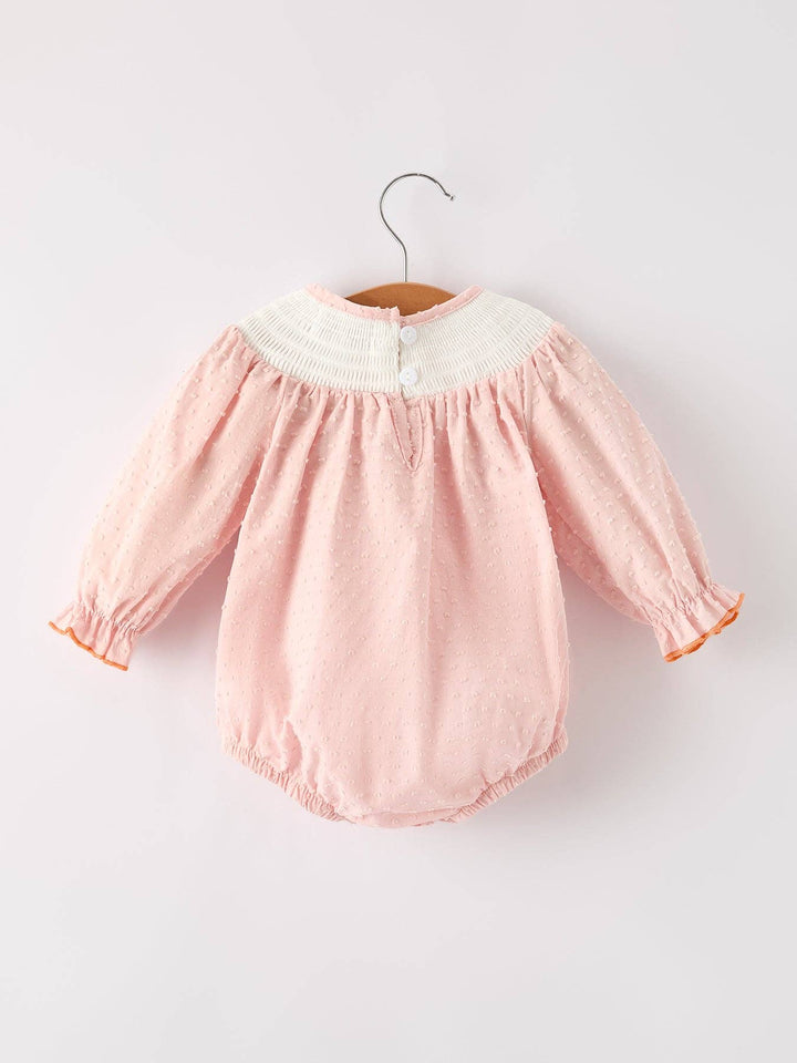 Rylee Faith Designs - Fall Thanksgiving& Halloween Chicken Pumpkin Smock Embroidery Baby Girl Romper: 3M