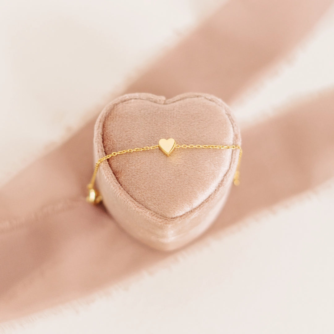 14k Gold-Plated Dainty Heart Chain Baby Girl Bracelet- Cherished Moments