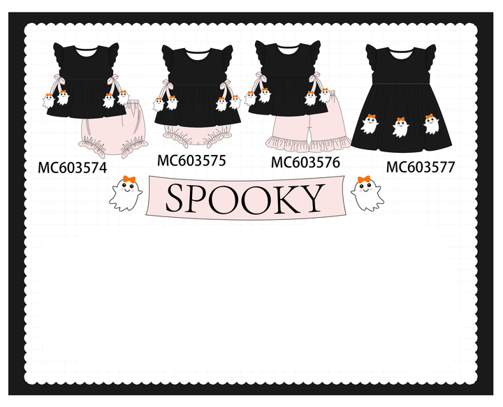 PO85 Black halloween ghost bow ruffle collection- ETA Sept