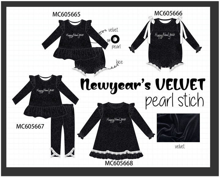 PO93 Black happy new year velvet pearl collection- ETA December