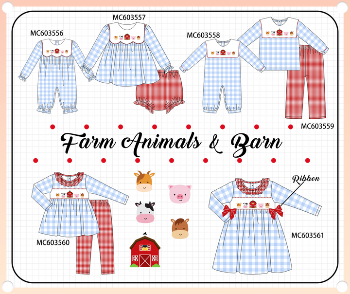 PO85 Blue farm embroidery gingham collection- ETA Sept