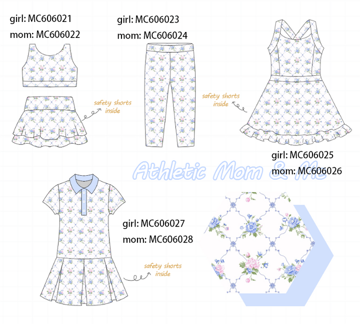 PO95 Blue floral print mom&me active collection 2- ETA December
