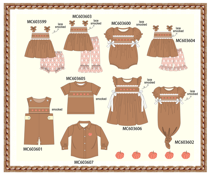 PO85 Brown pumpkin smocked lace collection- ETA Sept