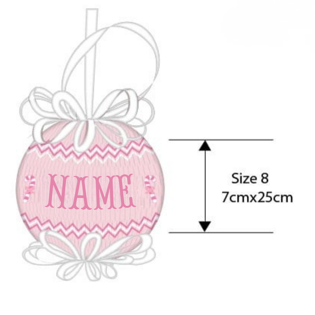 HAND SMOCKED PERSONALIZED ORNAMENT- ETA Late November