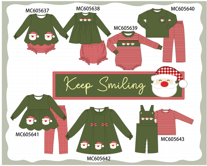 PO93 Green christmas santa claus applique collection- ETA December