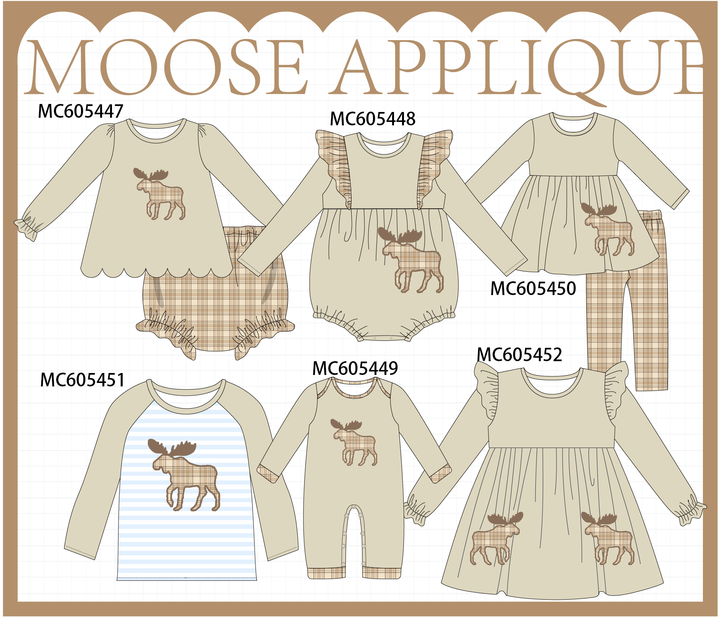 PO93 Khaki moose applique plaid collection- ETA December