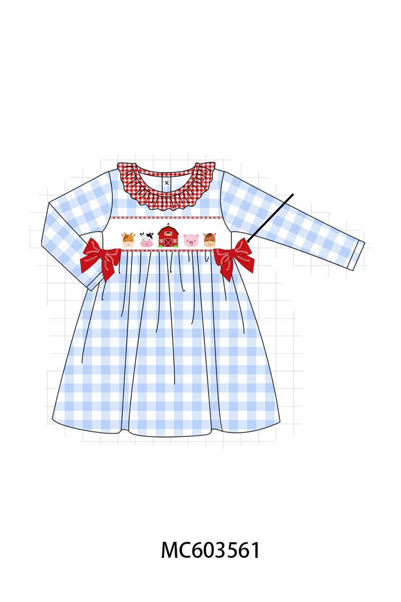 PO85 Blue farm embroidery gingham collection- ETA Sept