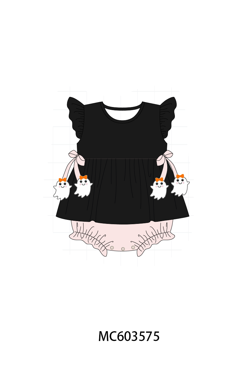 PO85 Black halloween ghost bow ruffle collection- ETA Sept