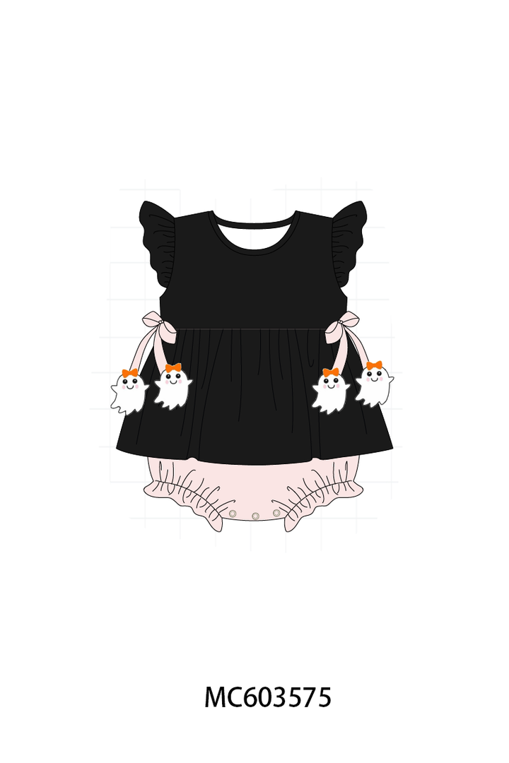 PO85 Black halloween ghost bow ruffle collection- ETA Sept