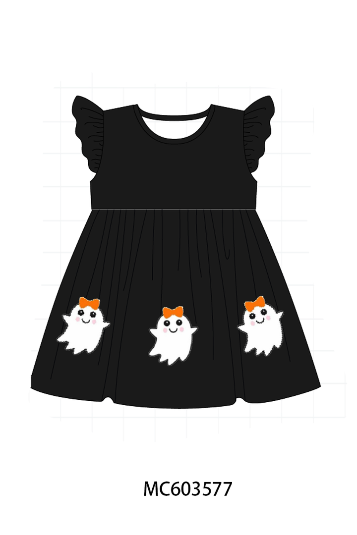 PO85 Black halloween ghost bow ruffle collection- ETA Sept