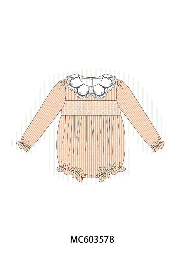 PO85 Coral corduroy smocked lace collar collection- ETA Sept